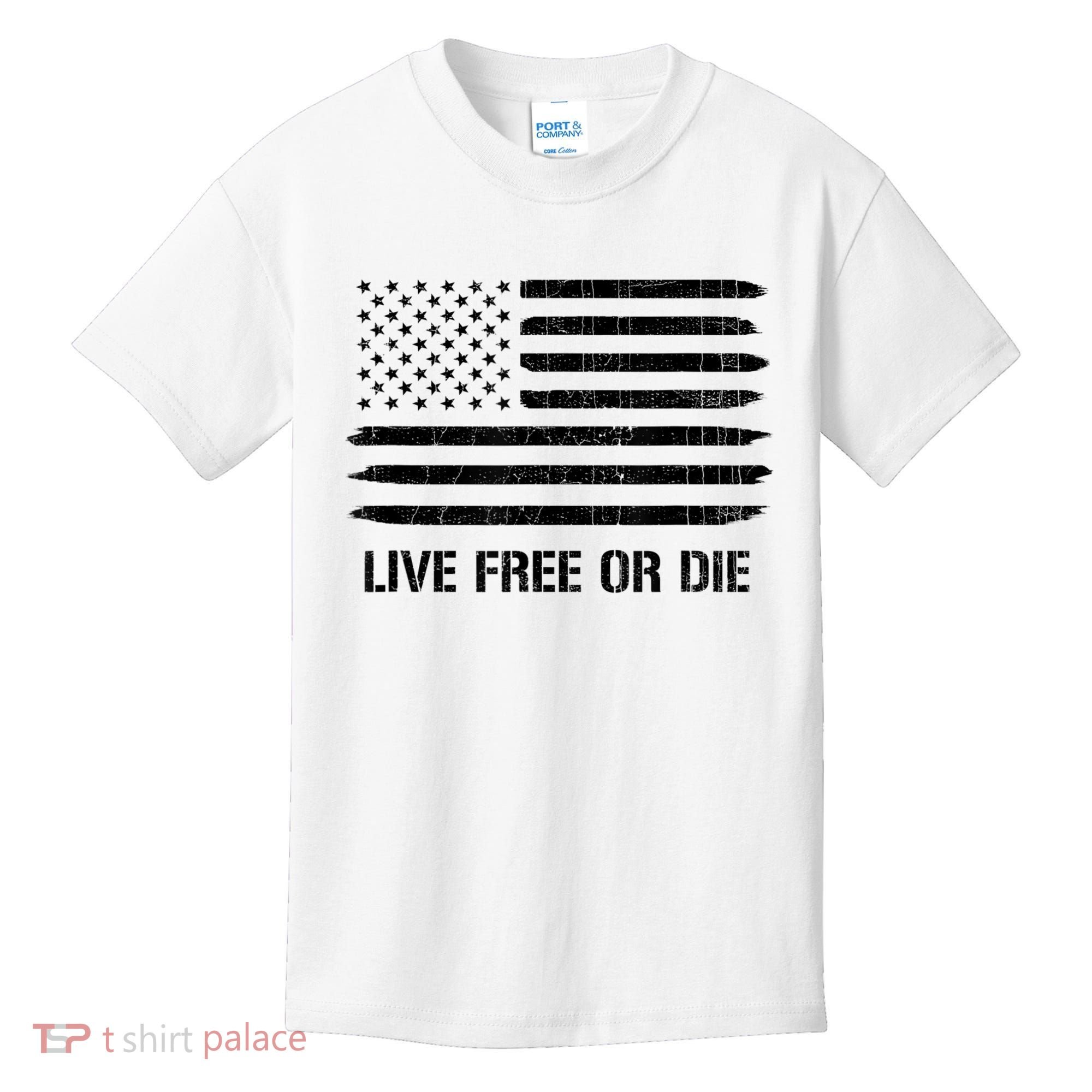 Live Free Or Die 2nd Amendment American Flag Kids T-Shirt
