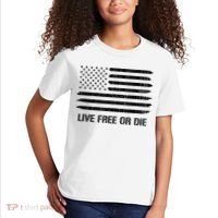 Live Free Or Die 2nd Amendment American Flag Kids T-Shirt thumb 2