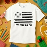 Live Free Or Die 2nd Amendment American Flag Kids T-Shirt thumb 3
