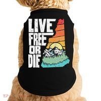 Live Free Or Die Retro New Hampshire Nature Graphic Doggie Tank thumb 0
