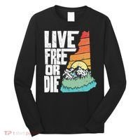 Live Free Or Die Retro New Hampshire Nature Graphic Long Sleeve Shirt thumb 0