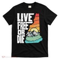 Live Free Or Die Retro New Hampshire Nature Graphic T-Shirt thumb 0