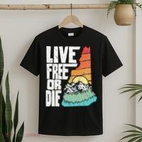 Live Free Or Die Retro New Hampshire Nature Graphic T-Shirt thumb 2
