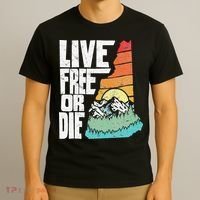Live Free Or Die Retro New Hampshire Nature Graphic T-Shirt thumb 3
