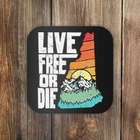 Live Free Or Die Retro New Hampshire Nature Graphic Coaster thumb 0