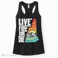 Live Free Or Die Retro New Hampshire Nature Graphic Women's Tank Top thumb 0