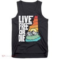Live Free Or Die Retro New Hampshire Nature Graphic Tank Top thumb 0