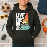 Live Free Or Die Retro New Hampshire Nature Graphic Kids Hoodie thumb 2