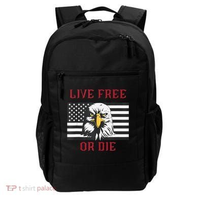 Live Free Or Die Bald Eagle American Flag Backpack
