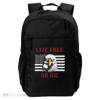 Live Free Or Die Bald Eagle American Flag Backpack thumb 0