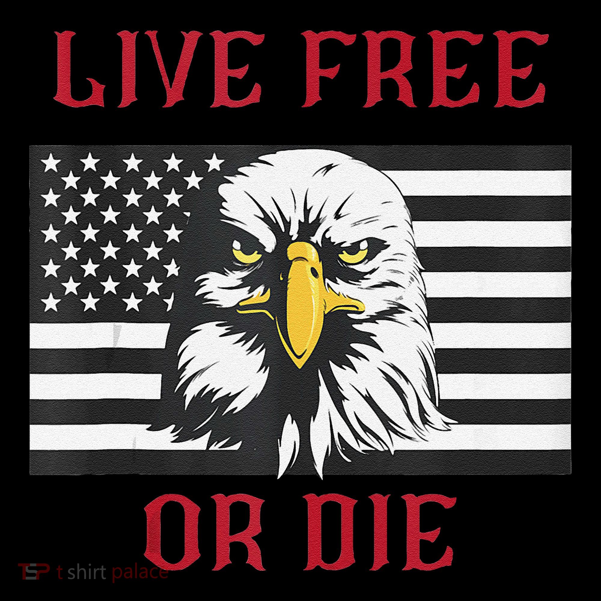 Live Free Or Die Bald Eagle American Flag Coffee Mug