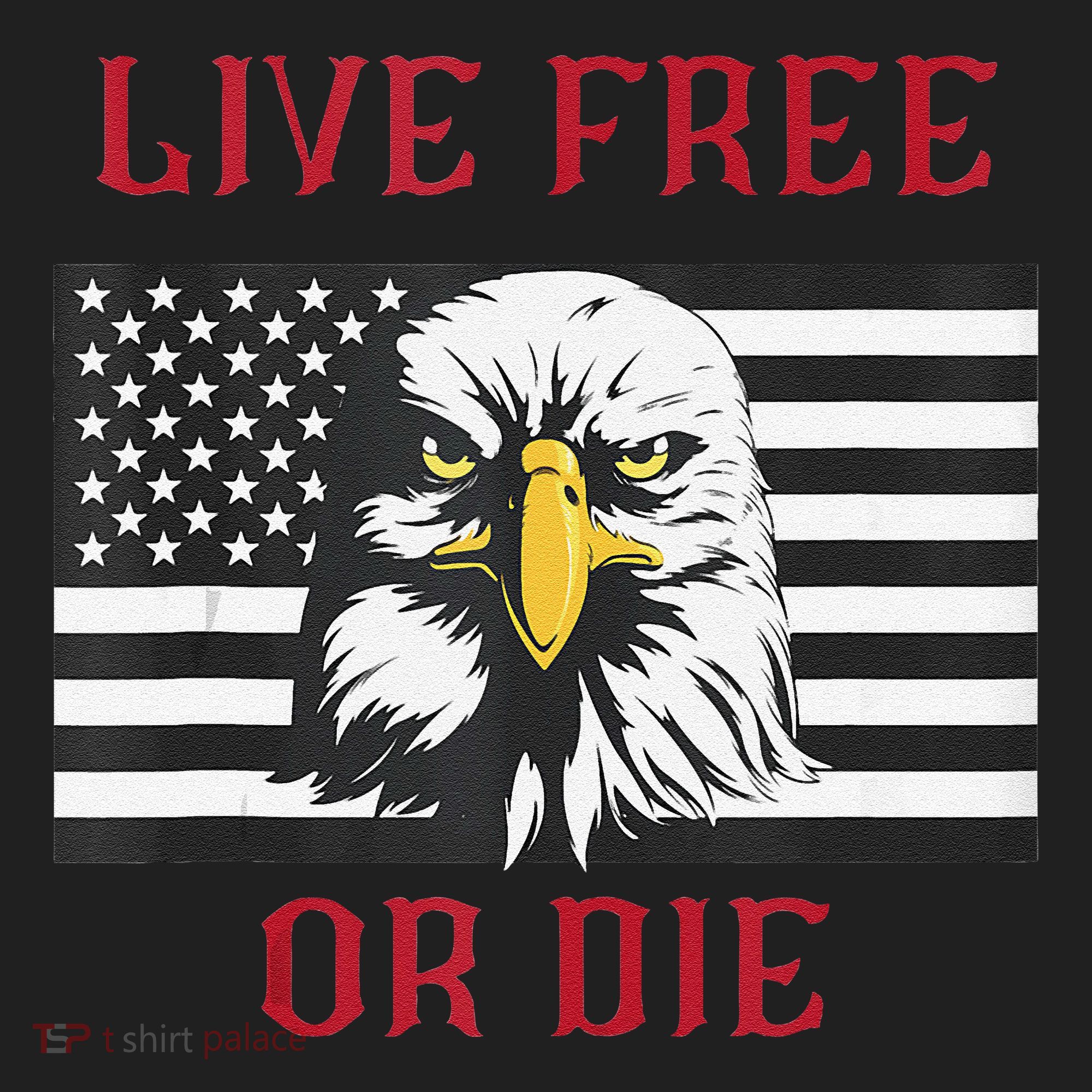 Live Free Or Die Bald Eagle American Flag Tumbler
