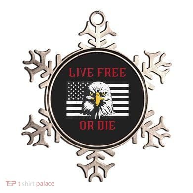 Live Free Or Die Bald Eagle American Flag Ornament