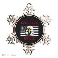 Live Free Or Die Bald Eagle American Flag Ornament thumb 0