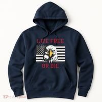 Live Free Or Die Bald Eagle American Flag Hoodie thumb 0