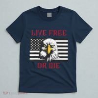 Live Free Or Die Bald Eagle American Flag T-Shirt thumb 5