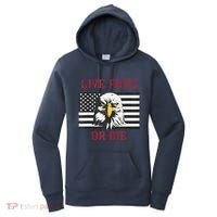 Live Free Or Die Bald Eagle American Flag Women's Hoodie thumb 0