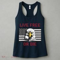 Live Free Or Die Bald Eagle American Flag Women's Tank Top thumb 3