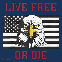 Live Free Or Die Bald Eagle American Flag Baby Bodysuit thumb 2