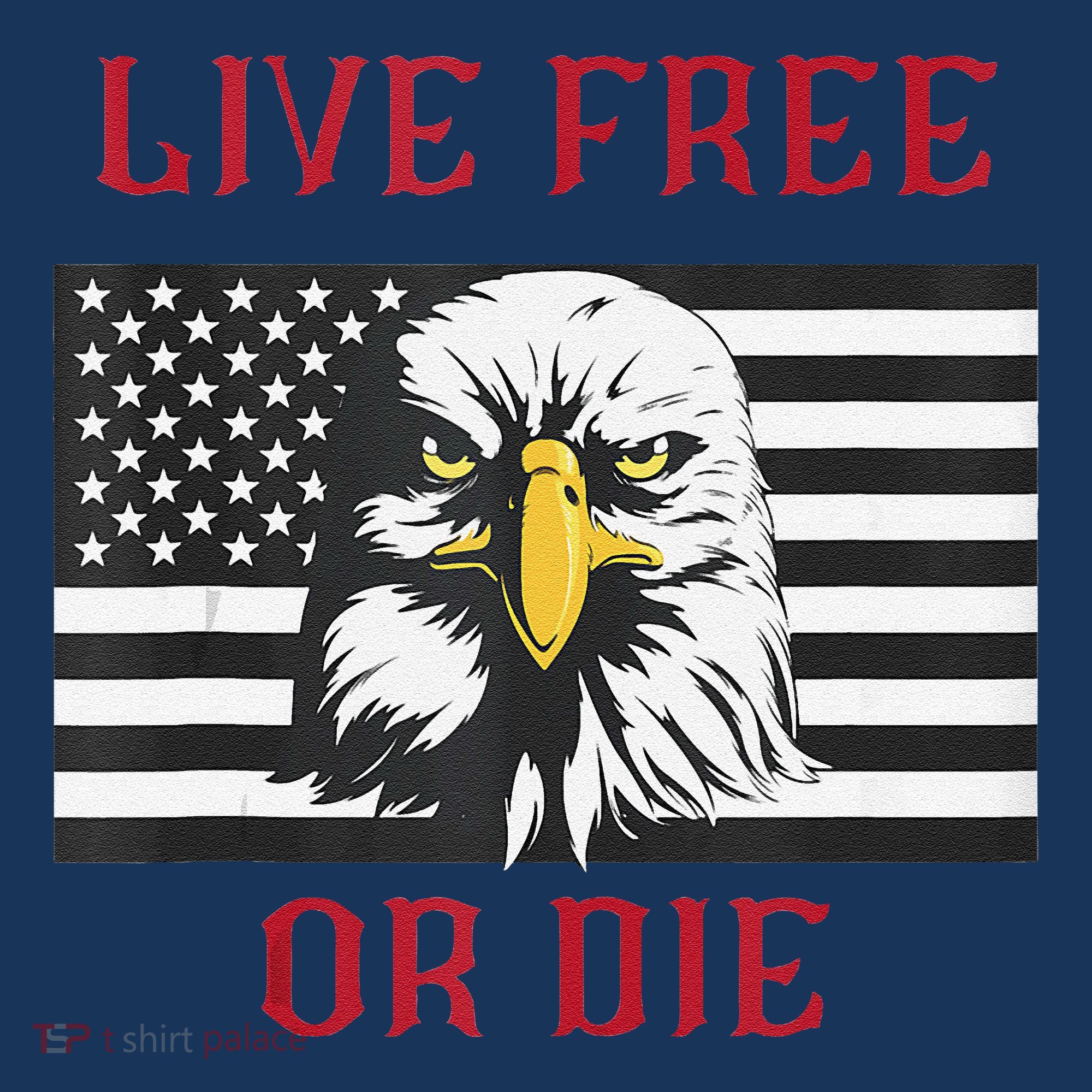 Live Free Or Die Bald Eagle American Flag Baby Bodysuit