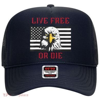 Live Free Or Die Bald Eagle American Flag Hat