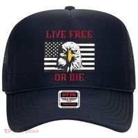 Live Free Or Die Bald Eagle American Flag Hat thumb 0