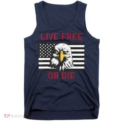 Live Free Or Die Bald Eagle American Flag Tank Top
