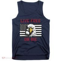 Live Free Or Die Bald Eagle American Flag Tank Top thumb 0