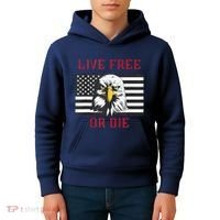 Live Free Or Die Bald Eagle American Flag Kids Hoodie thumb 4