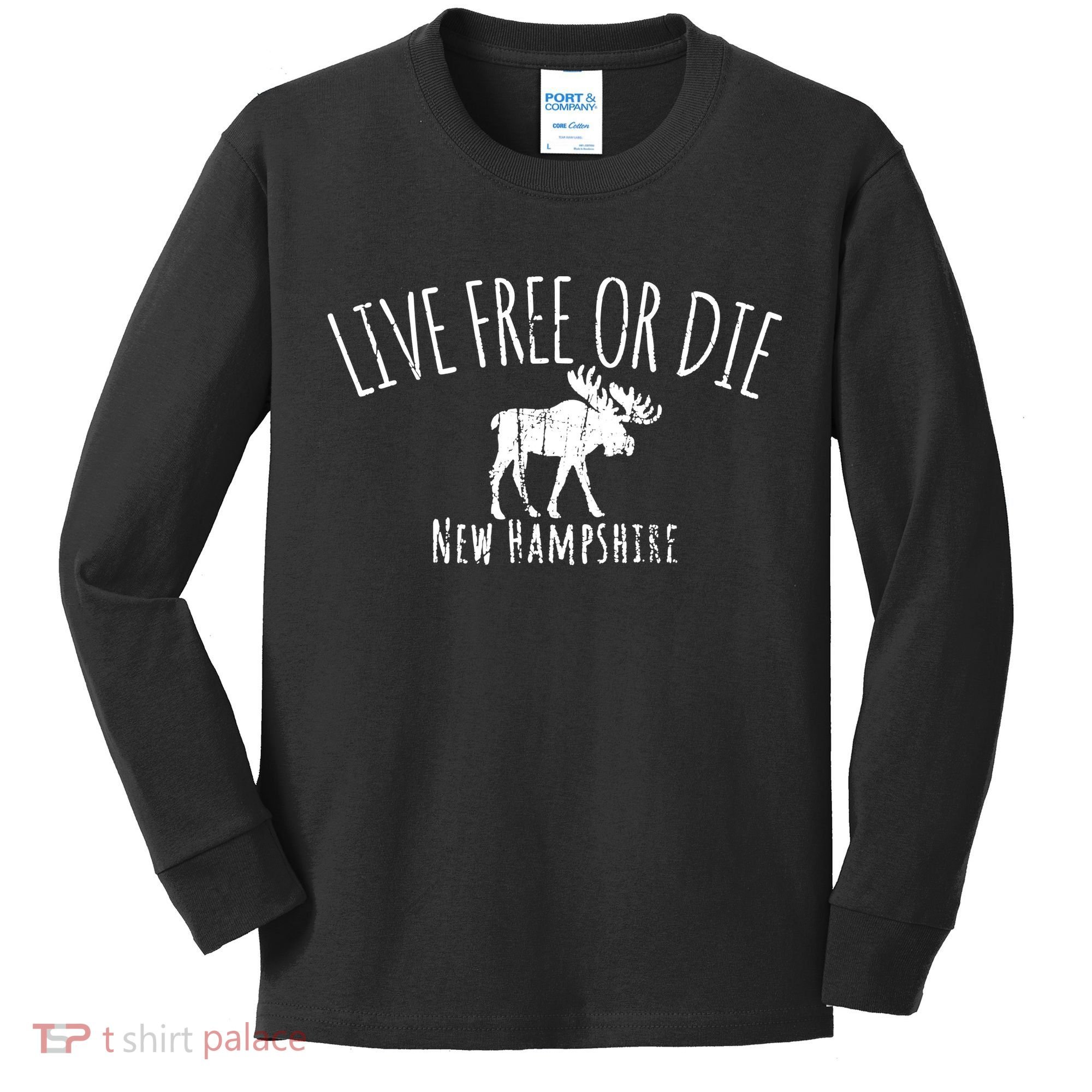 Live Free Or Die New Hampshire Kids Long Sleeve Shirt