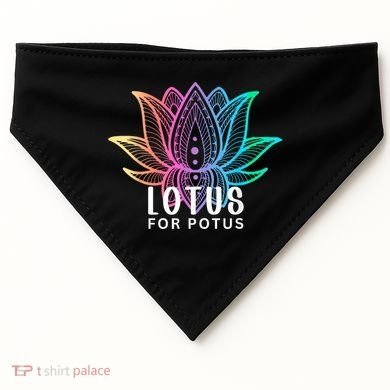Lotus For Potus Kamala Harris Support Design Election 2024 USA-Made Doggie Bandana