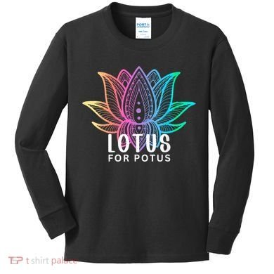 Lotus For Potus Kamala Harris Support Design Election 2024 Kids Long Sleeve Shirt