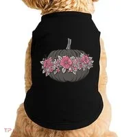 Lovely Flowered Pumpkin Doggie Tank thumb 0