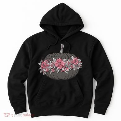Lovely Flowered Pumpkin Hoodie