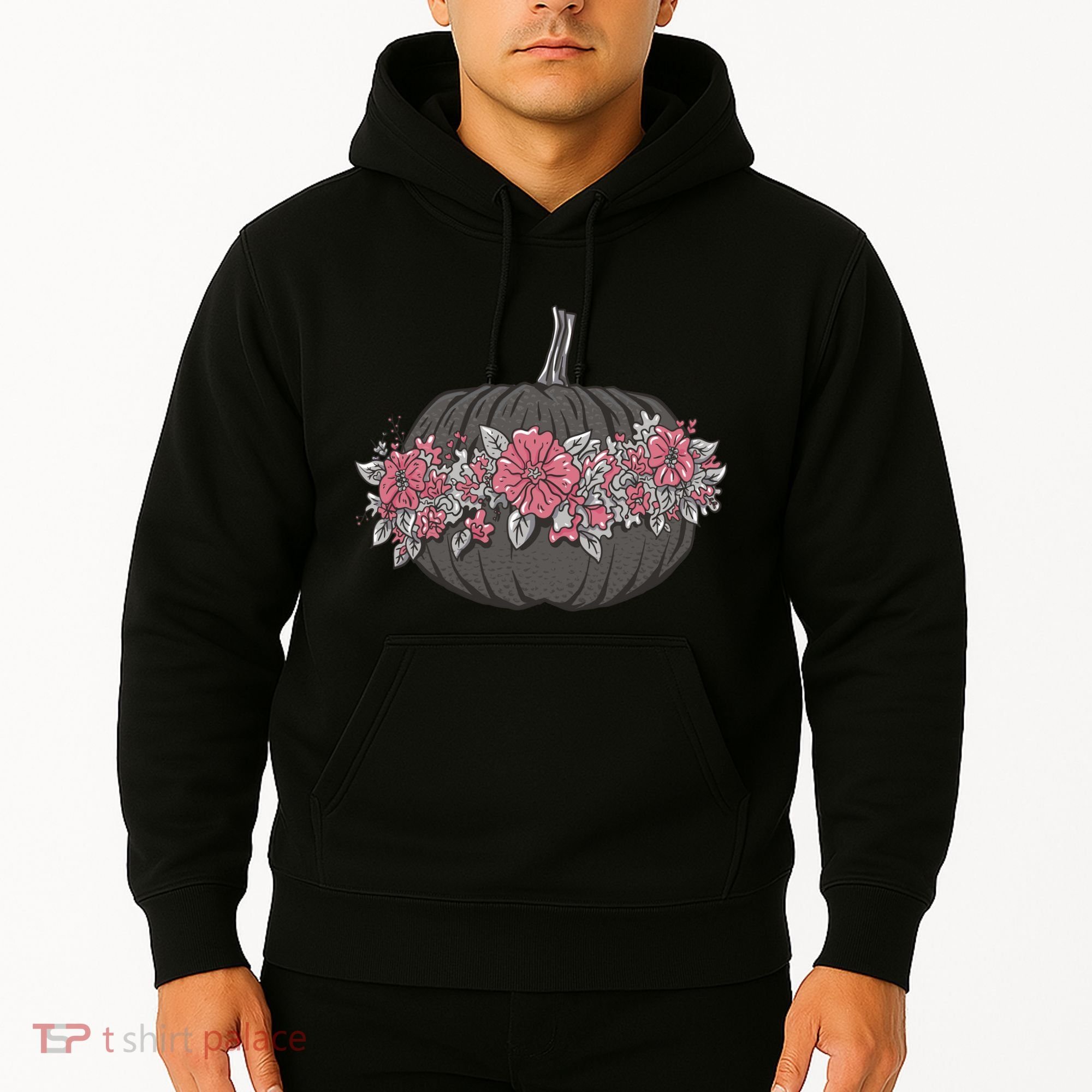 Lovely Flowered Pumpkin Hoodie
