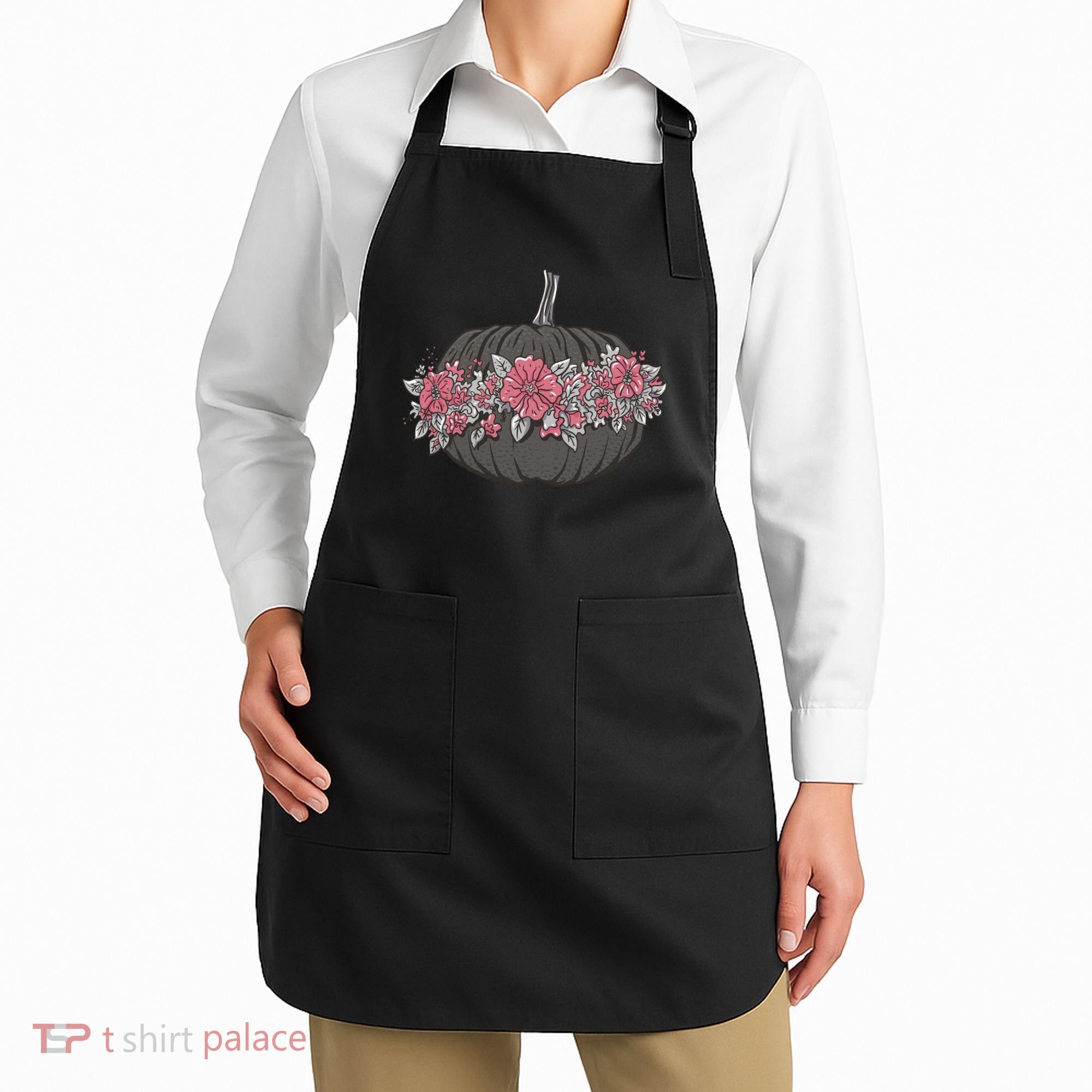 Lovely Flowered Pumpkin Apron