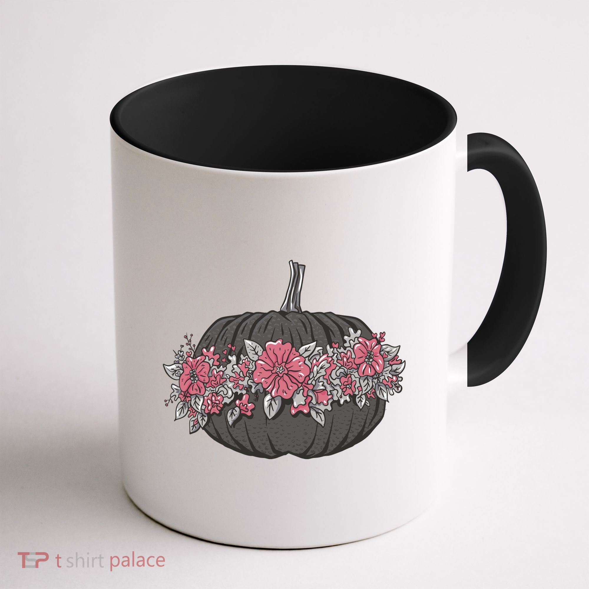 Lovely Flowered Pumpkin Coffee Mug
