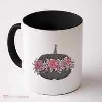 Lovely Flowered Pumpkin Coffee Mug thumb 0