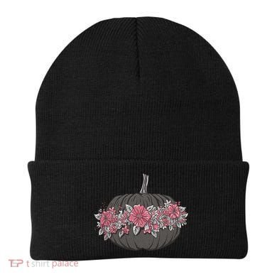 Lovely Flowered Pumpkin Beanie