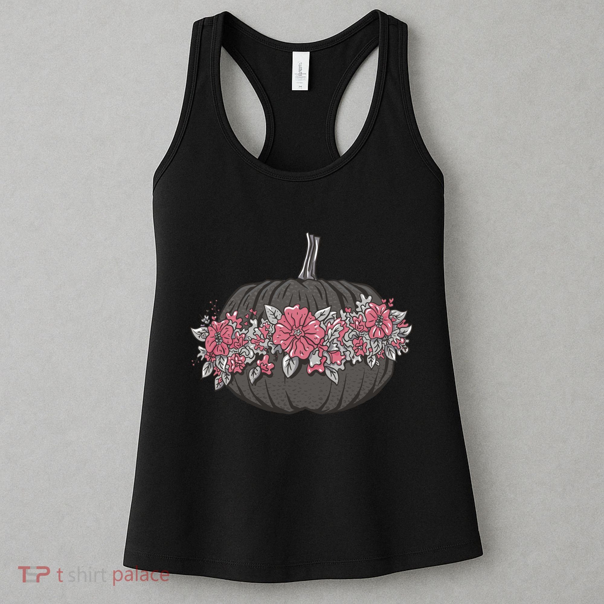 Lovely Flowered Pumpkin Women's Tank Top