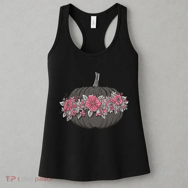 Lovely Flowered Pumpkin Women's Tank Top
