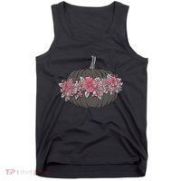 Lovely Flowered Pumpkin Tank Top thumb 0