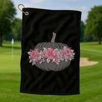 Lovely Flowered Pumpkin Golf Towel thumb 1