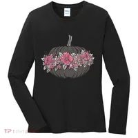 Lovely Flowered Pumpkin Women's Long Sleeve Shirt thumb 0