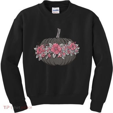 Lovely Flowered Pumpkin Kids Sweatshirt