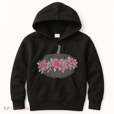 Lovely Flowered Pumpkin Kids Hoodie