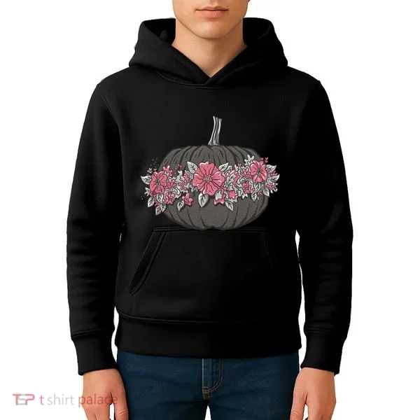 Lovely Flowered Pumpkin Kids Hoodie
