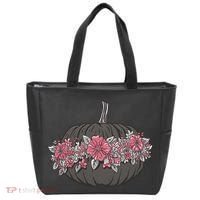 Lovely Flowered Pumpkin Tote Bag thumb 0