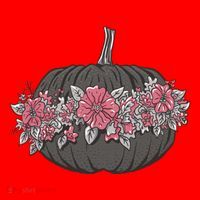 Lovely Flowered Pumpkin Santa Hat thumb 1