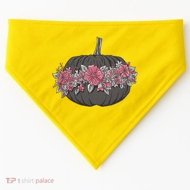 Lovely Flowered Pumpkin USA-Made Doggie Bandana